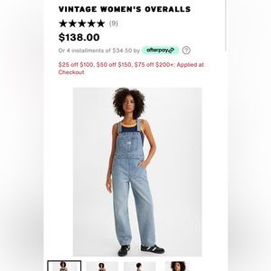 Xs Levis vintage denim overalls